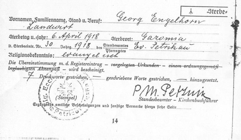 Sterbebescheinigung